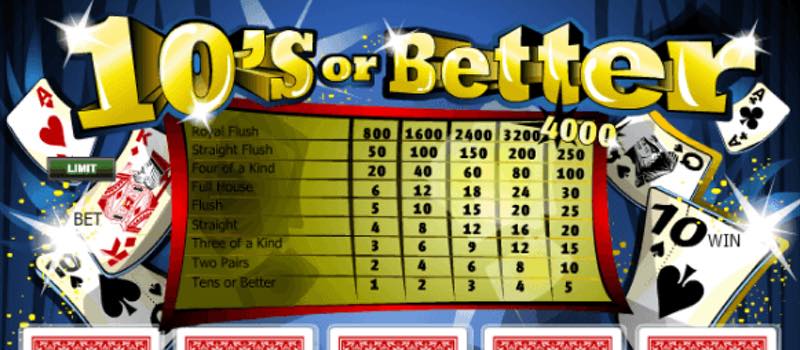 Tens Or Better Video Poker